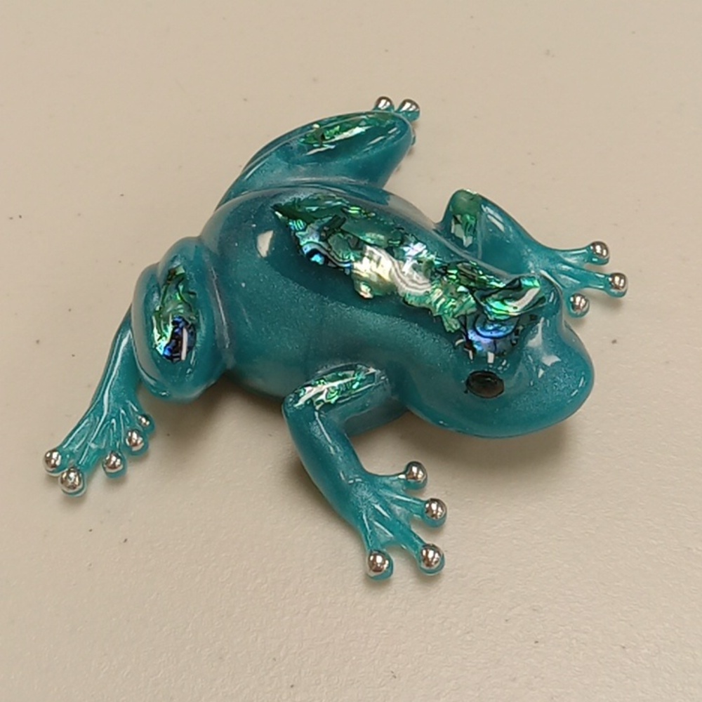 Handcrafted resin frog
